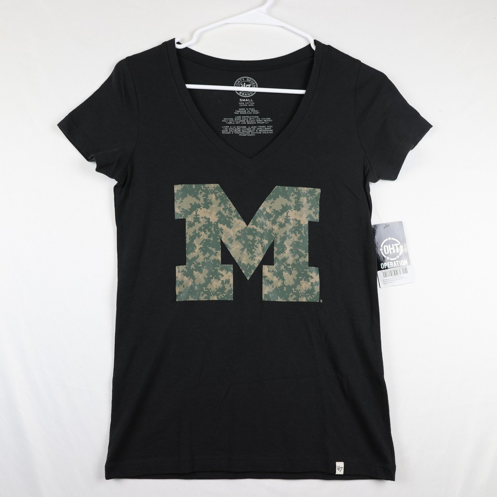Michigan Wolverines Shirt Womens Small NCAA Football Operation‎ Hat Trick Camo